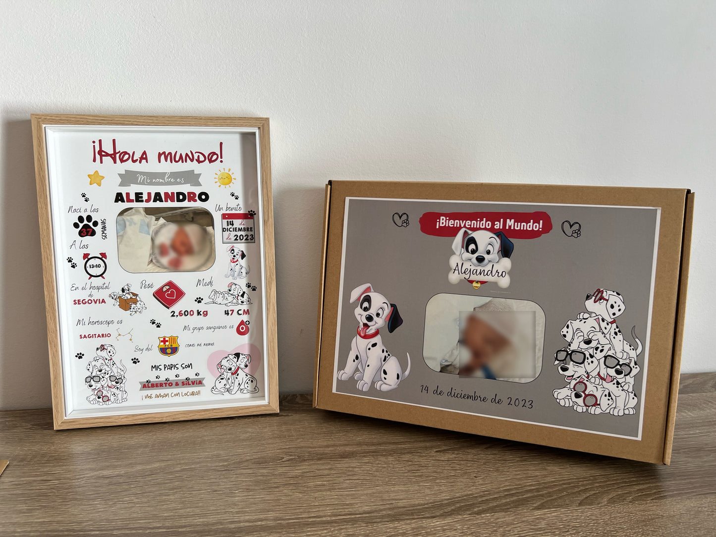 Lámina personalizada nacimiento bebé foto "101 Dalmatas"