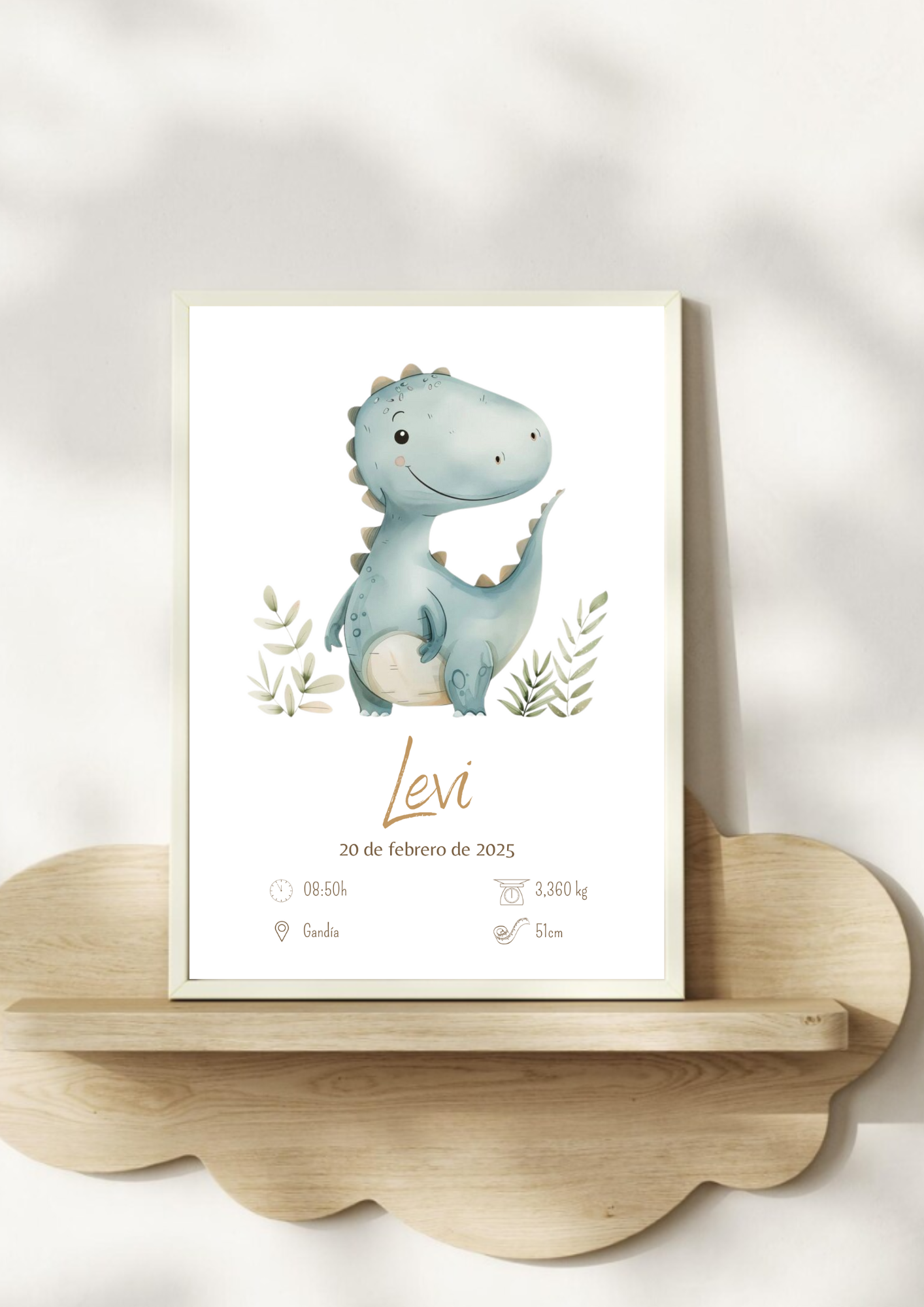 Lámina de nacimiento básica "Dinosaurio"