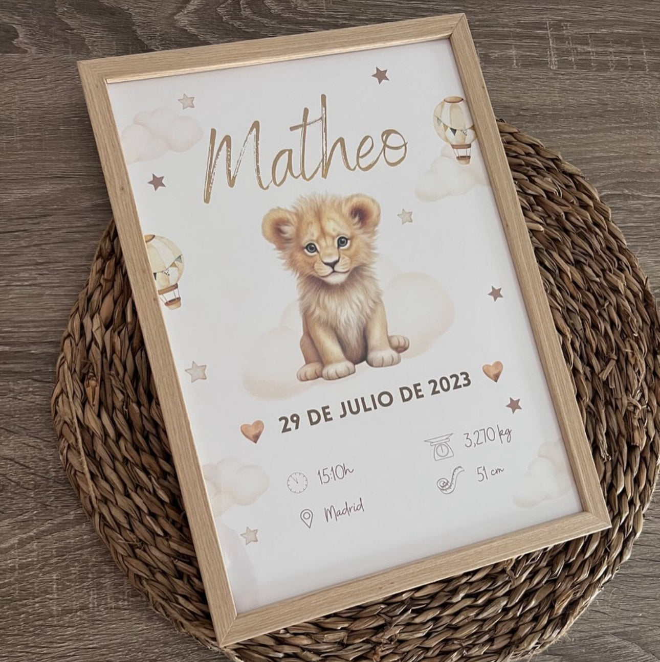 Lámina de nacimiento básica "Leoncito"