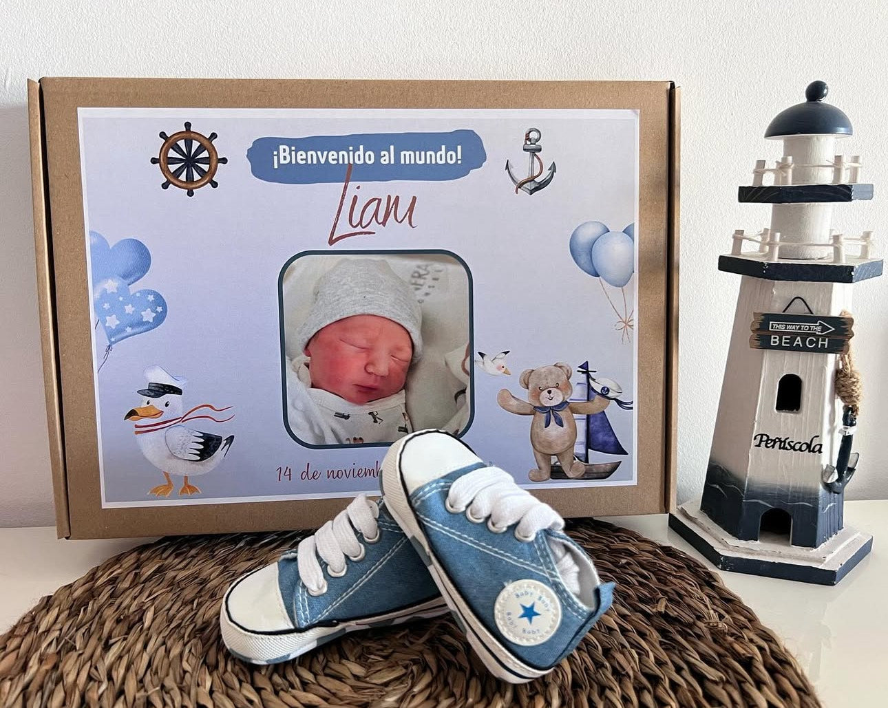 Lámina personalizada nacimiento bebé foto "Marinero"