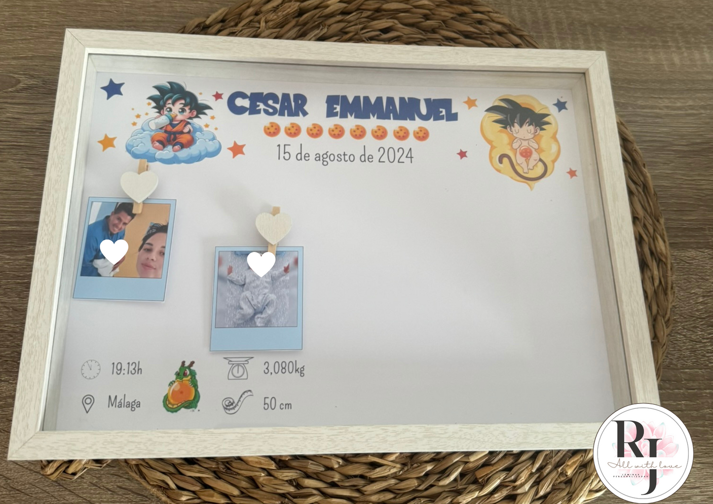 Guarda recuerdos nacimiento bebé recién nacido Goku Dragon Ball