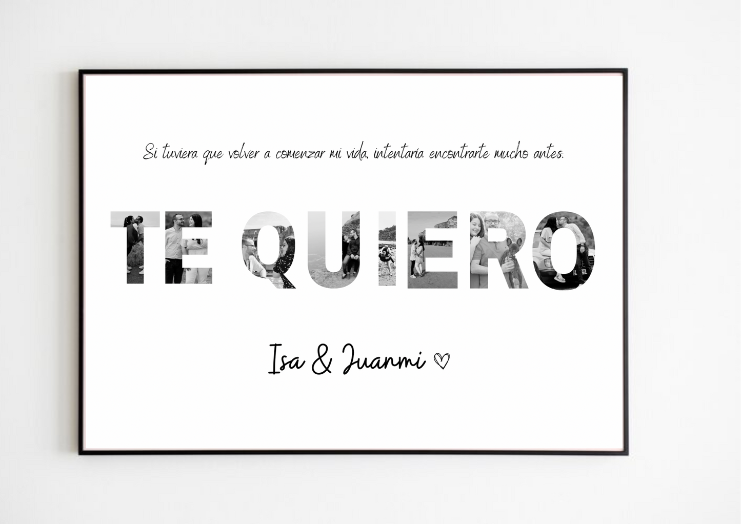 Lámina personalizada pareja fotos "Te quiero"