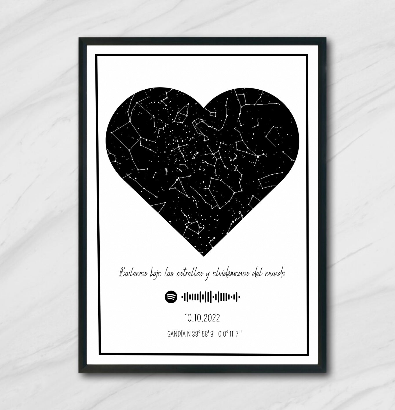 Lámina personalizada pareja "Mapa estelar"