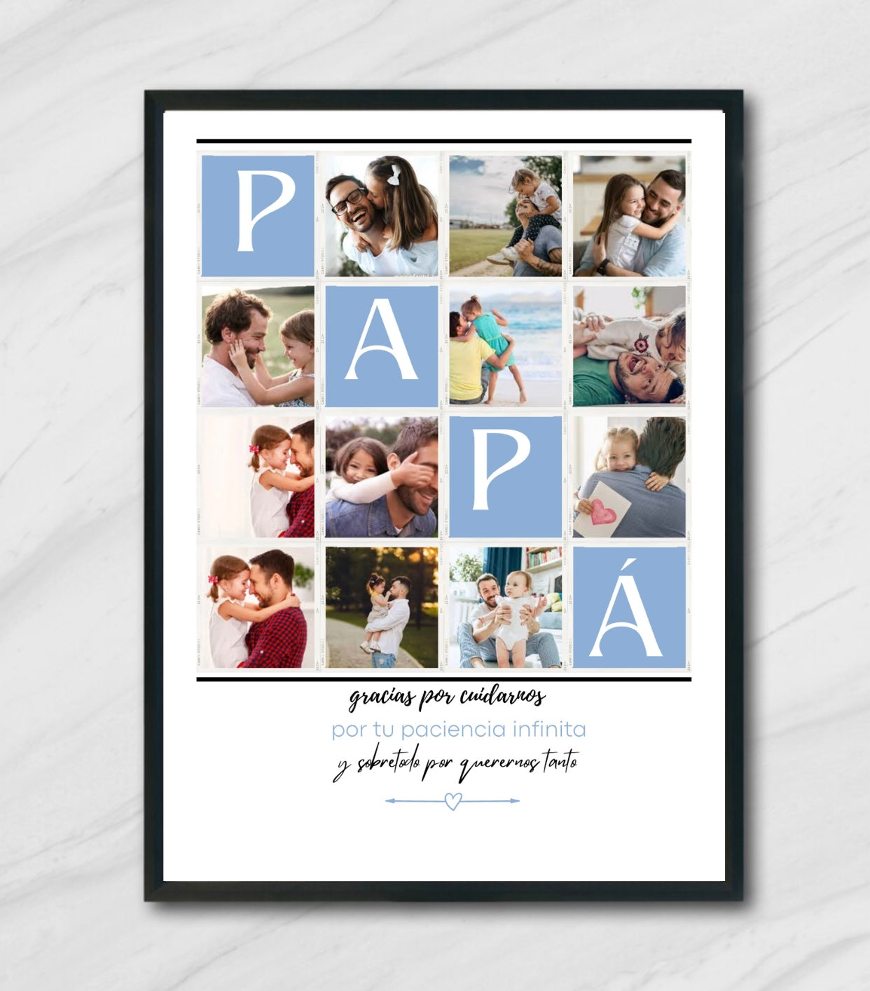 Lámina personalizada "papá 12 fotos"