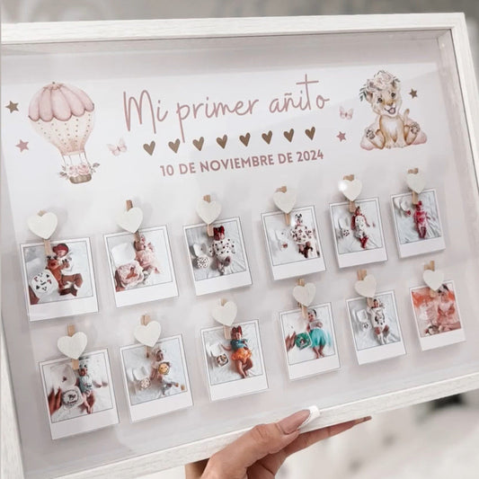 Marco personalizado "Mi primer añito" Leoncita
