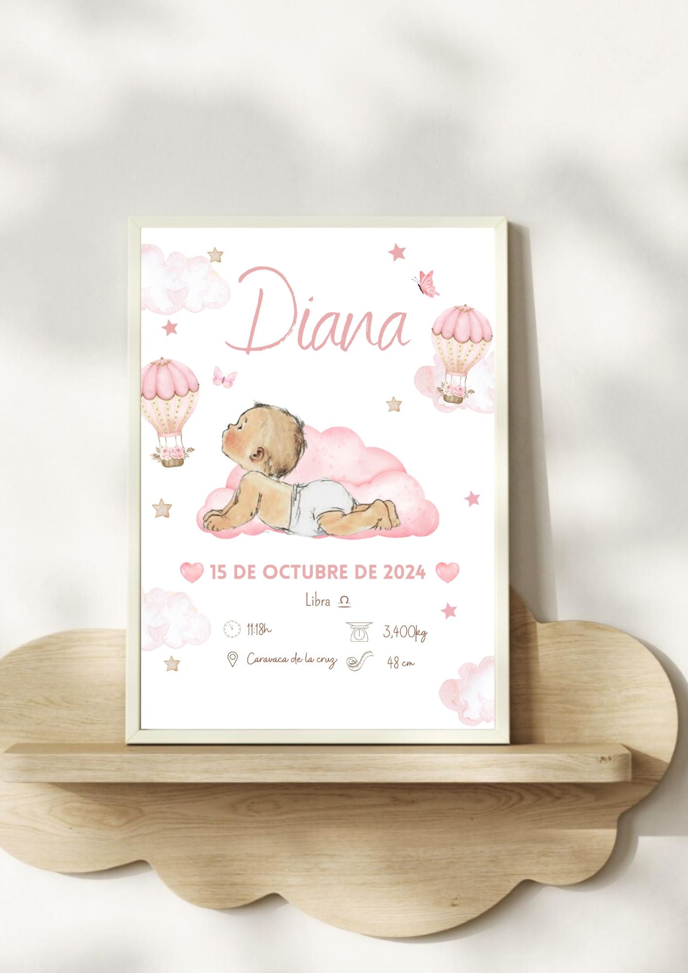 Lámina de nacimiento básica "Bebé niña"