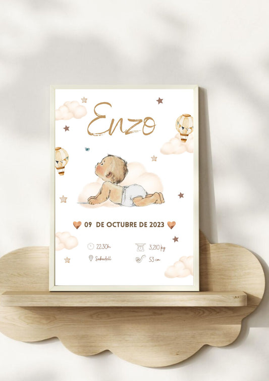 Lámina de nacimiento "Bebé niño"