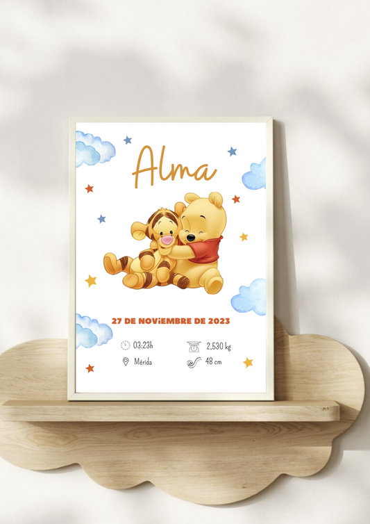 Lámina de nacimiento básica "Winnie the pooh"