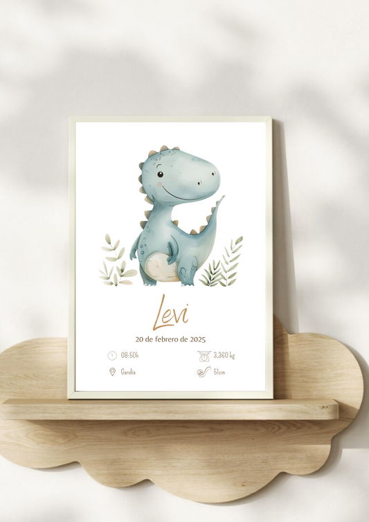 Lámina de nacimiento básica "Dinosaurio"