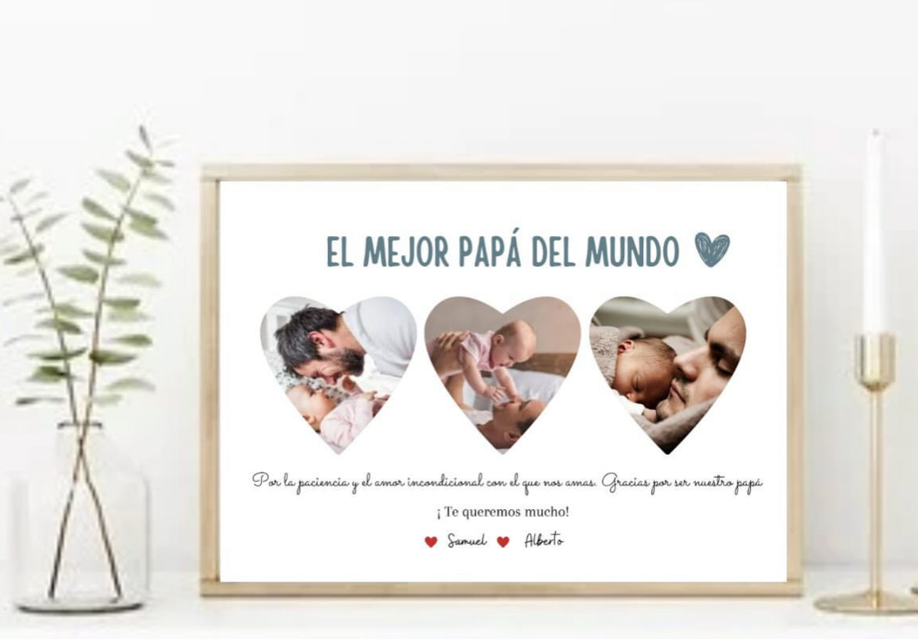 Lámina personalizada "papá corazones"