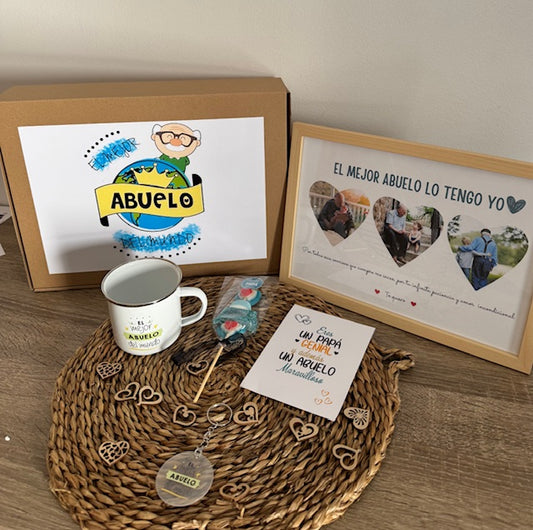 Pack día del padre Lámina personalizada "Abuelo" + Taza+ Llavero