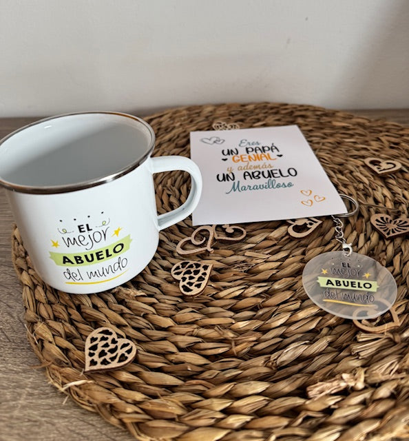 Pack día del padre Lámina personalizada "Abuelo" + Taza+ Llavero