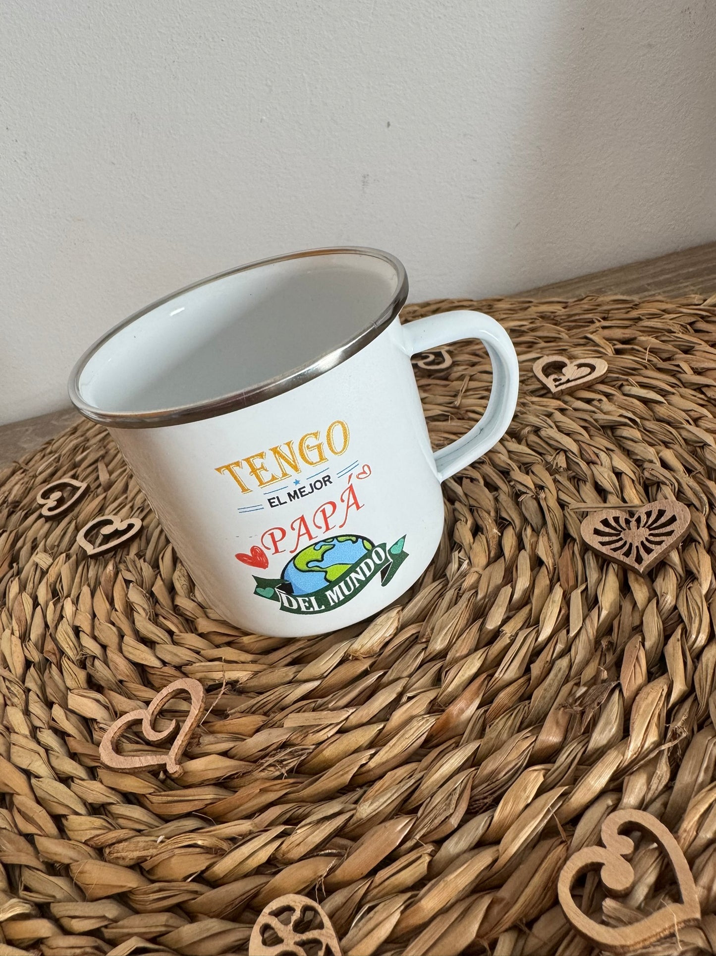 Pack día del padre Lámina personalizada "Papá 8 fotos corazon" + Taza