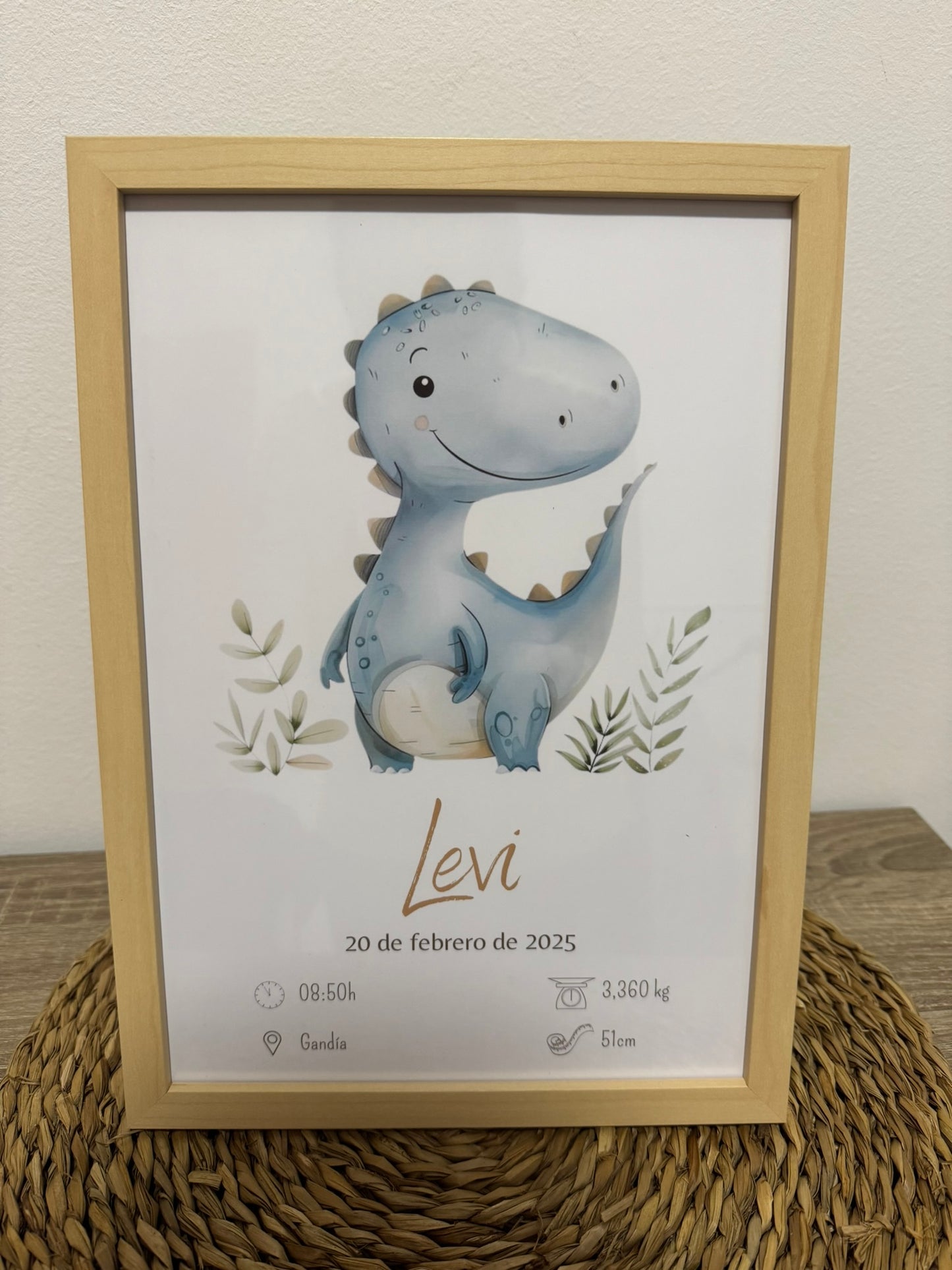 Lámina de nacimiento básica "Dinosaurio"