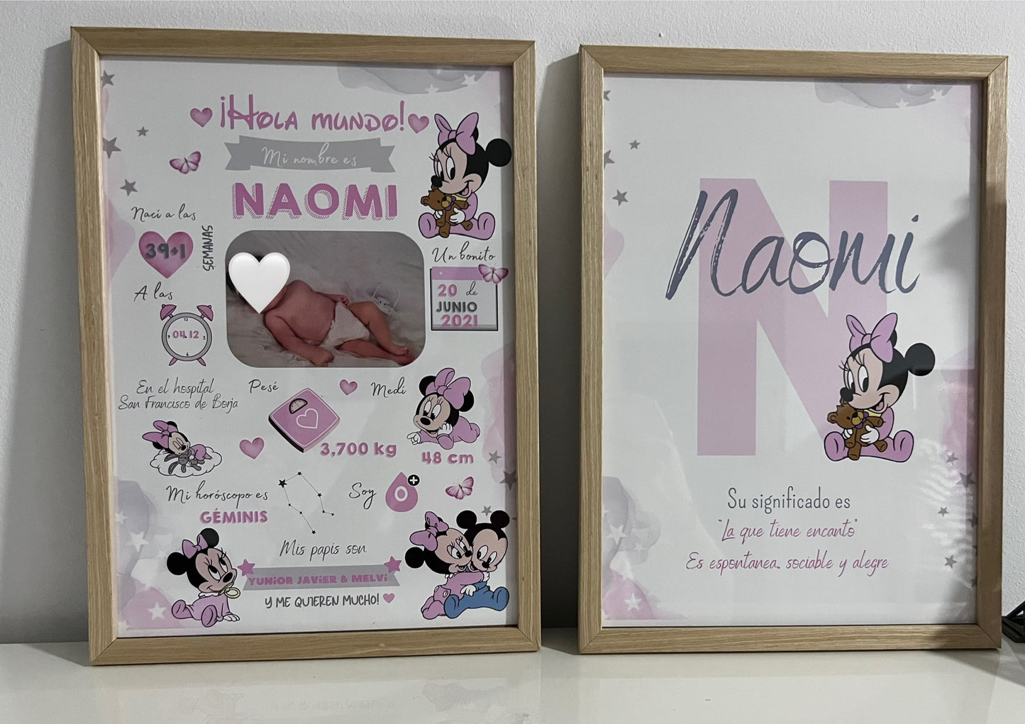 Pack 2 láminas (natalicio+ inicial significado) Mickey