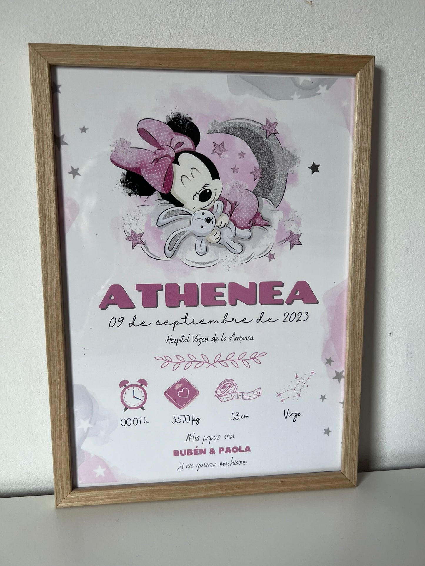 Lámina de nacimiento básica "Minnie nube"