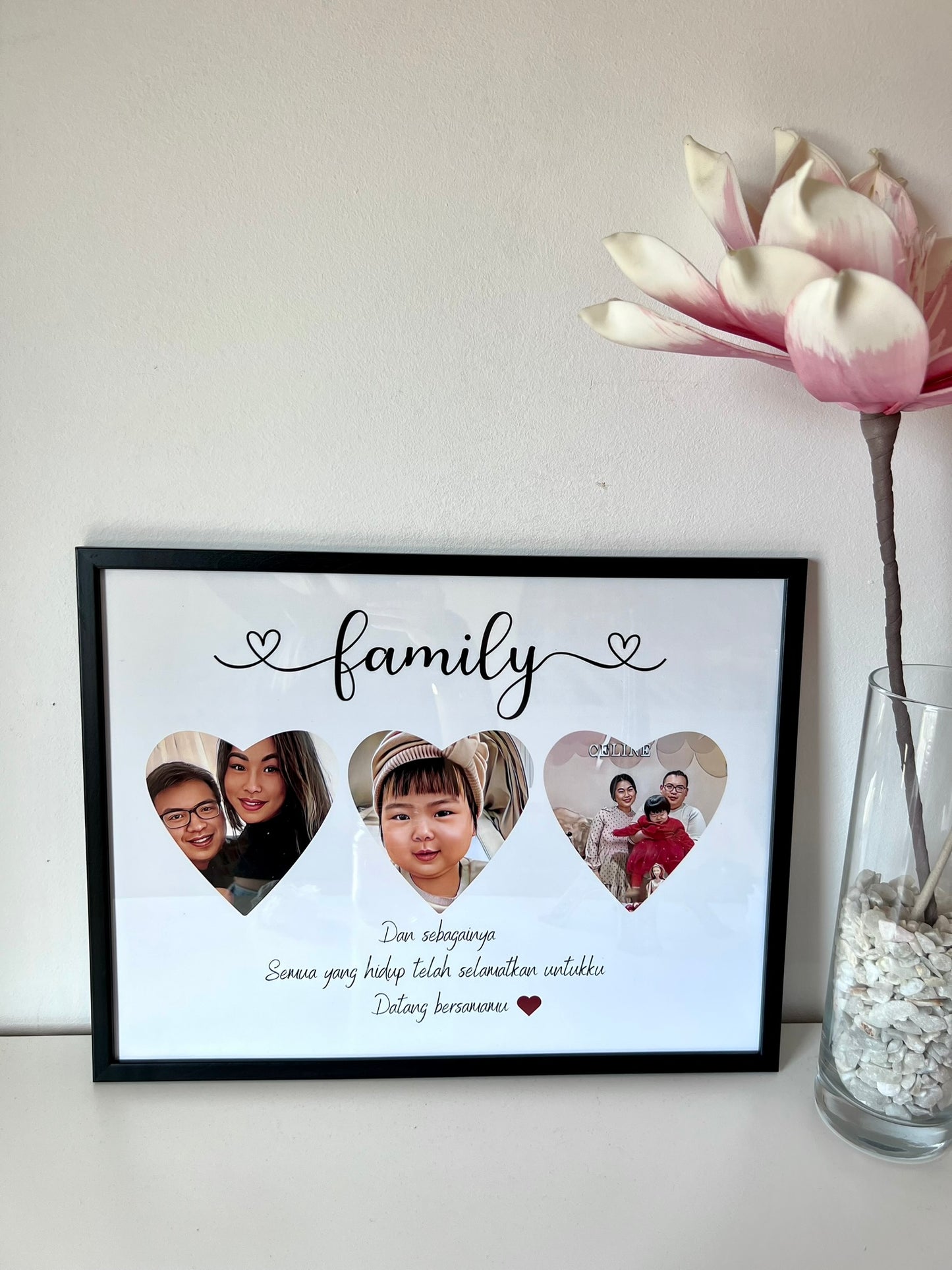 Lámina personalizada  "Familia 3 corazones"
