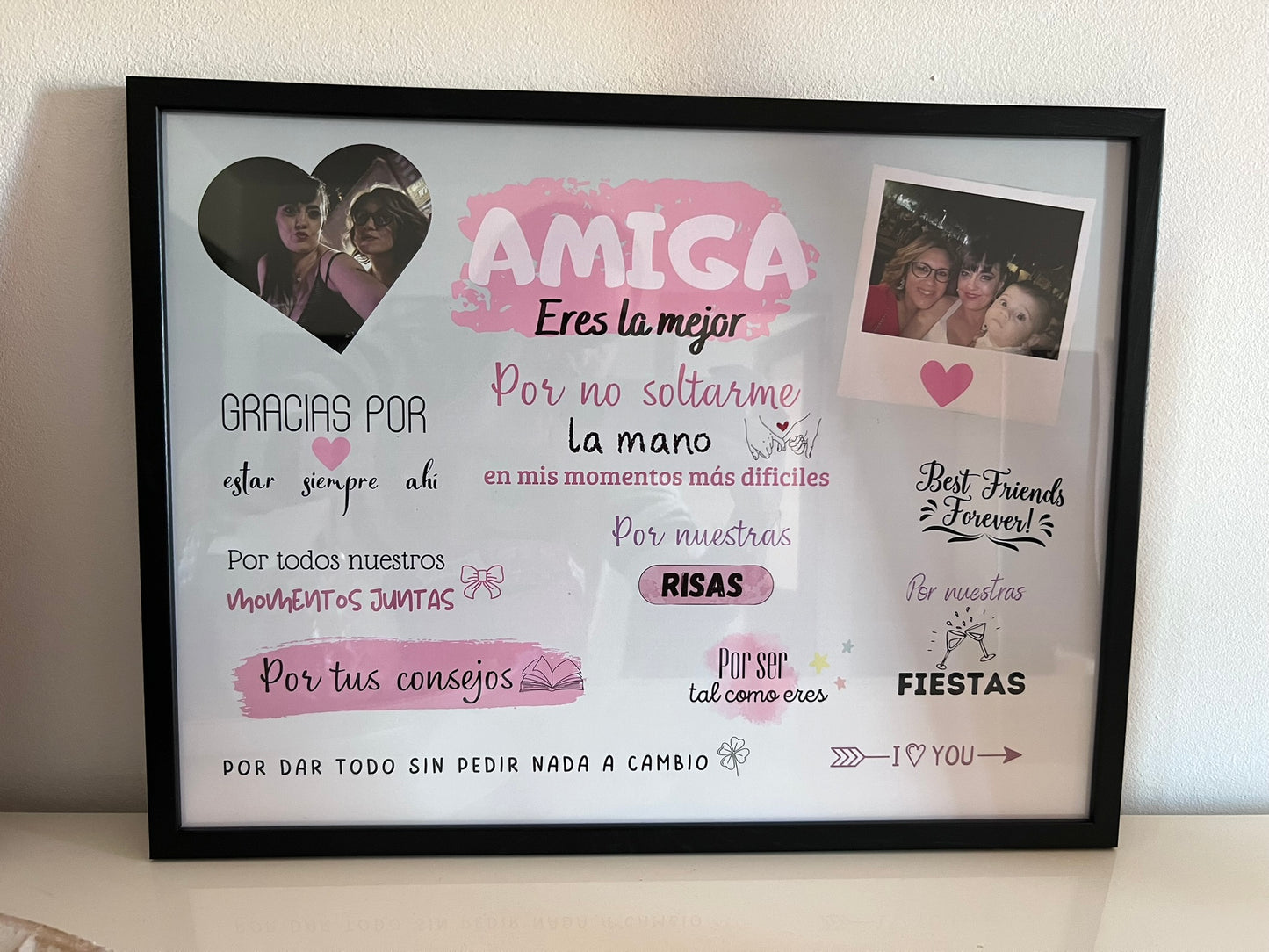 Lámina personalizada  "Amiga eres la mejor"