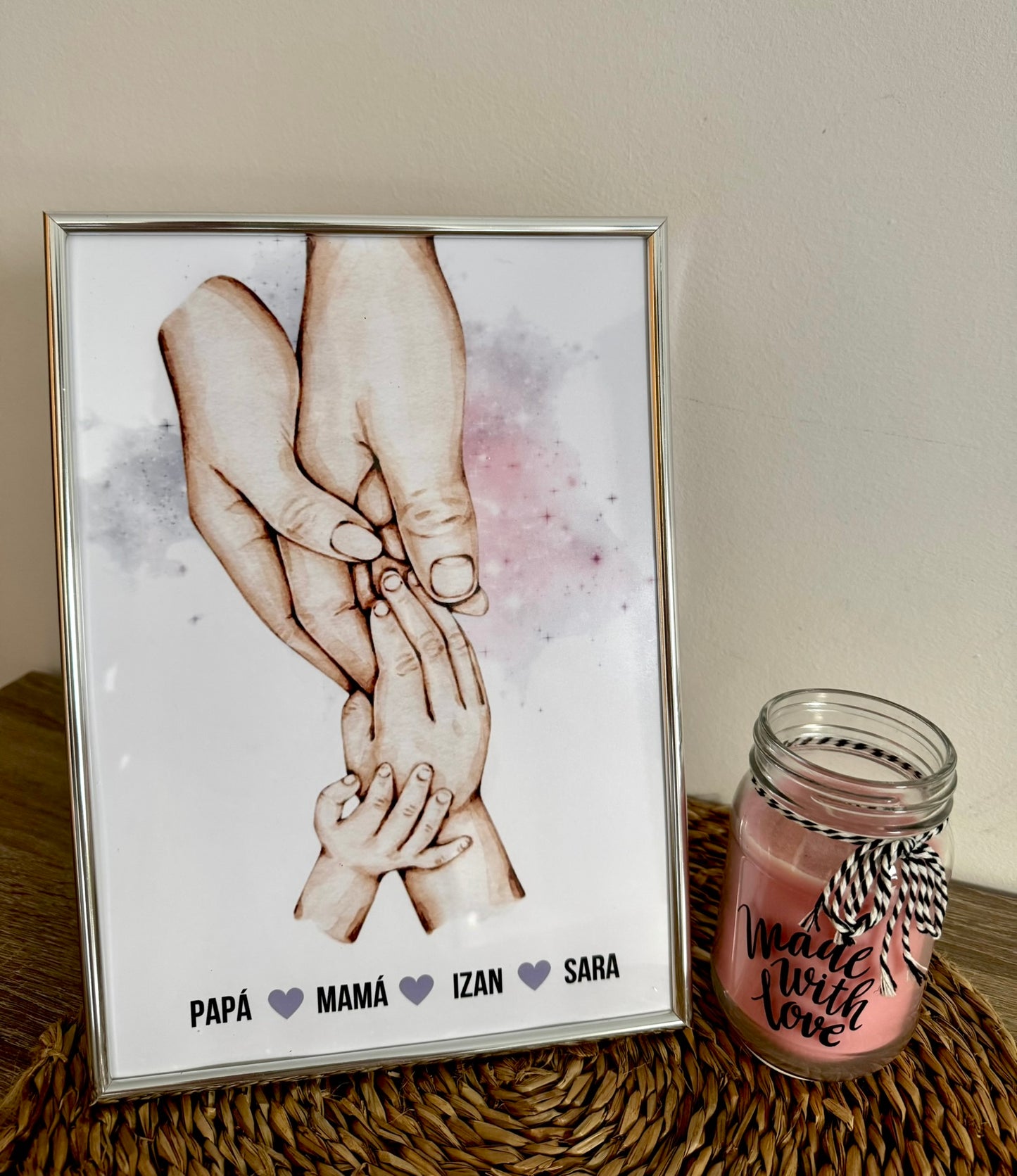 Lámina personalizada  "Familia manos unidas"
