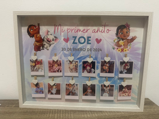 Marco personalizado "Mi primer añito" Vaiana