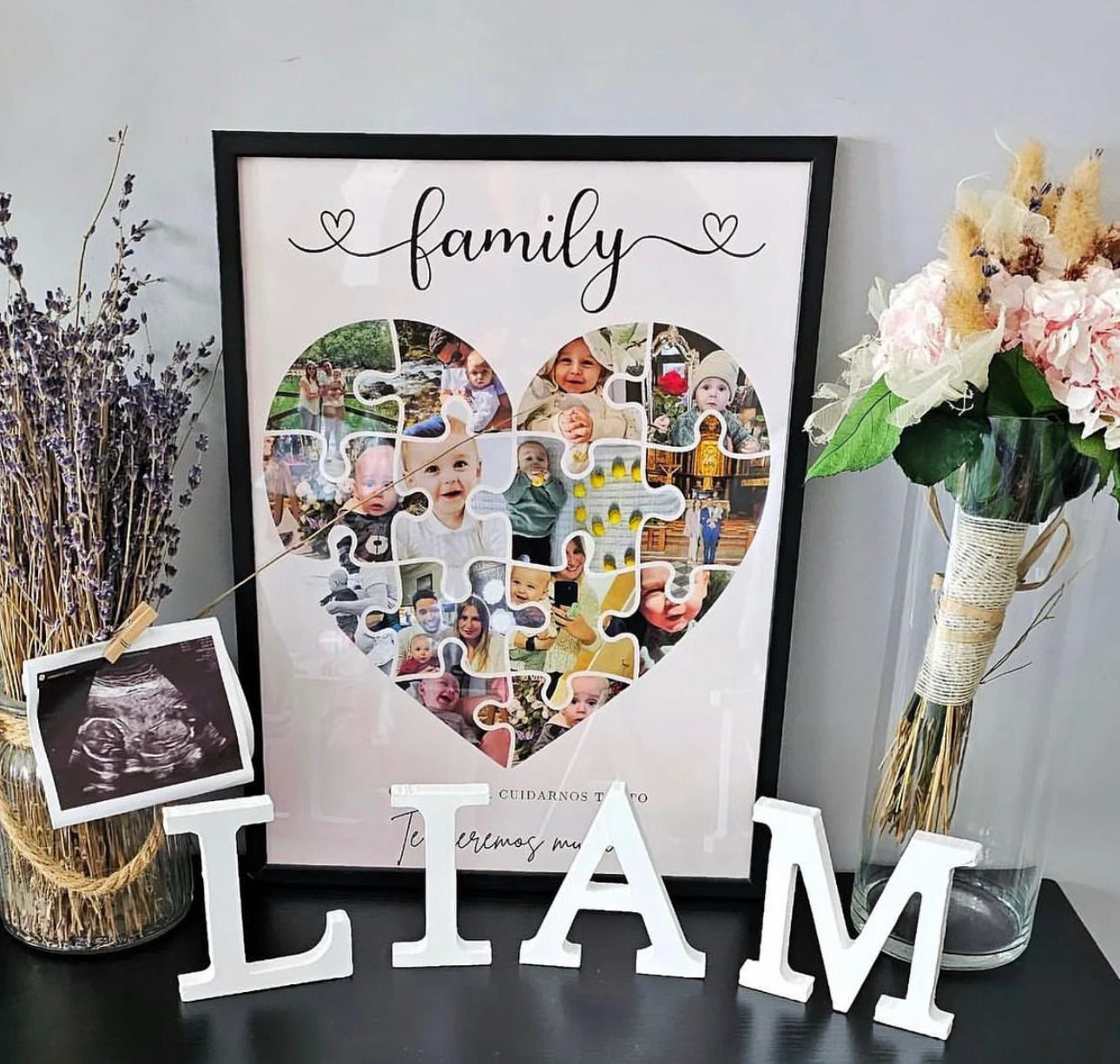 Lámina personalizada  "Familia puzle corazón