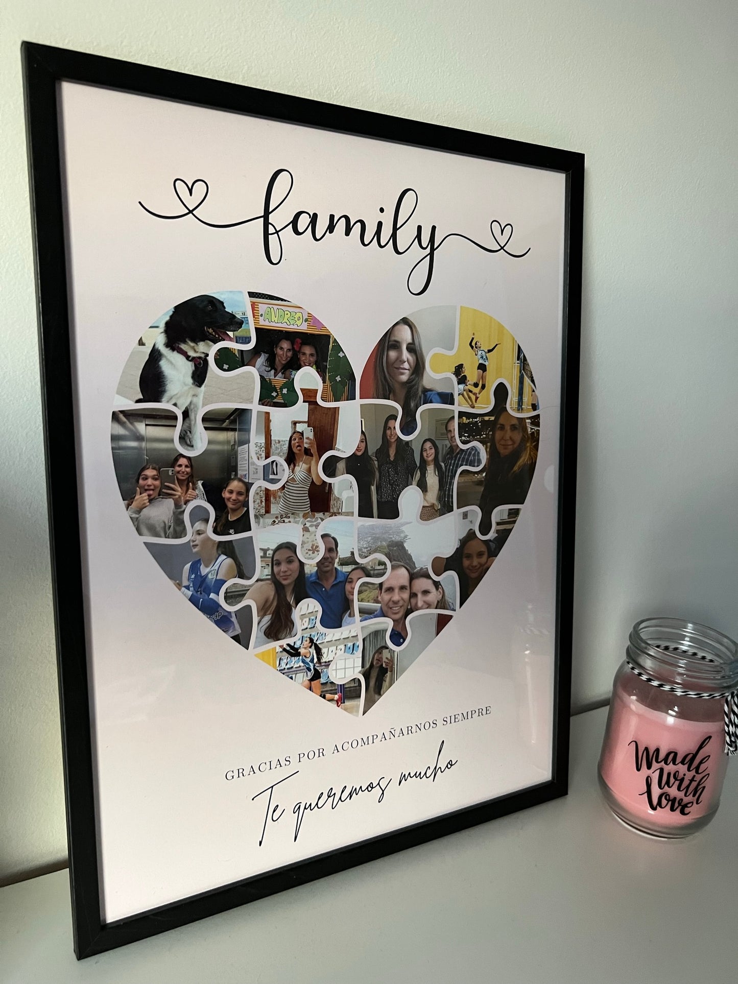 Lámina personalizada  "Familia puzle corazón