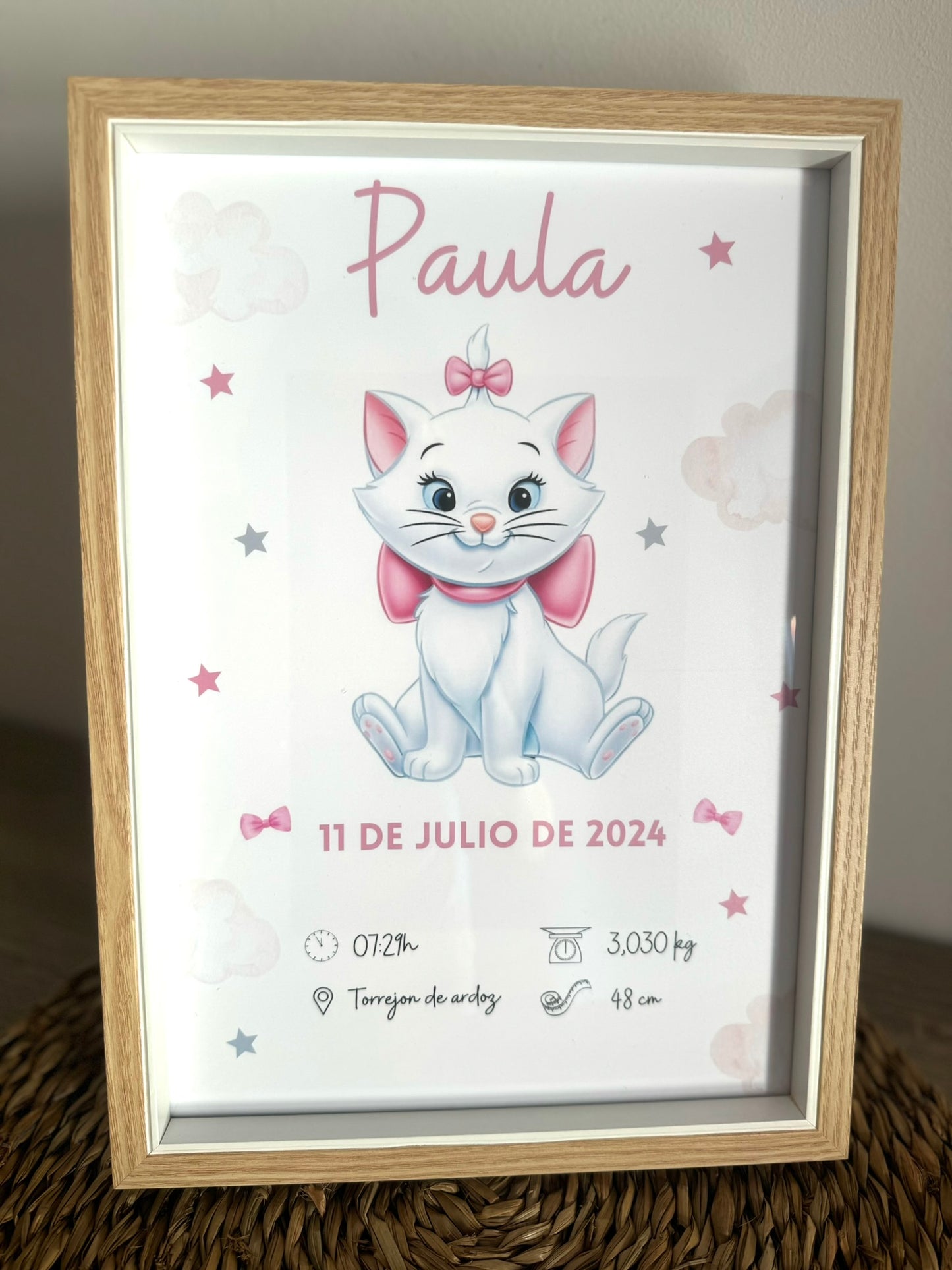 Lámina de nacimiento básica "Gatita Marie"