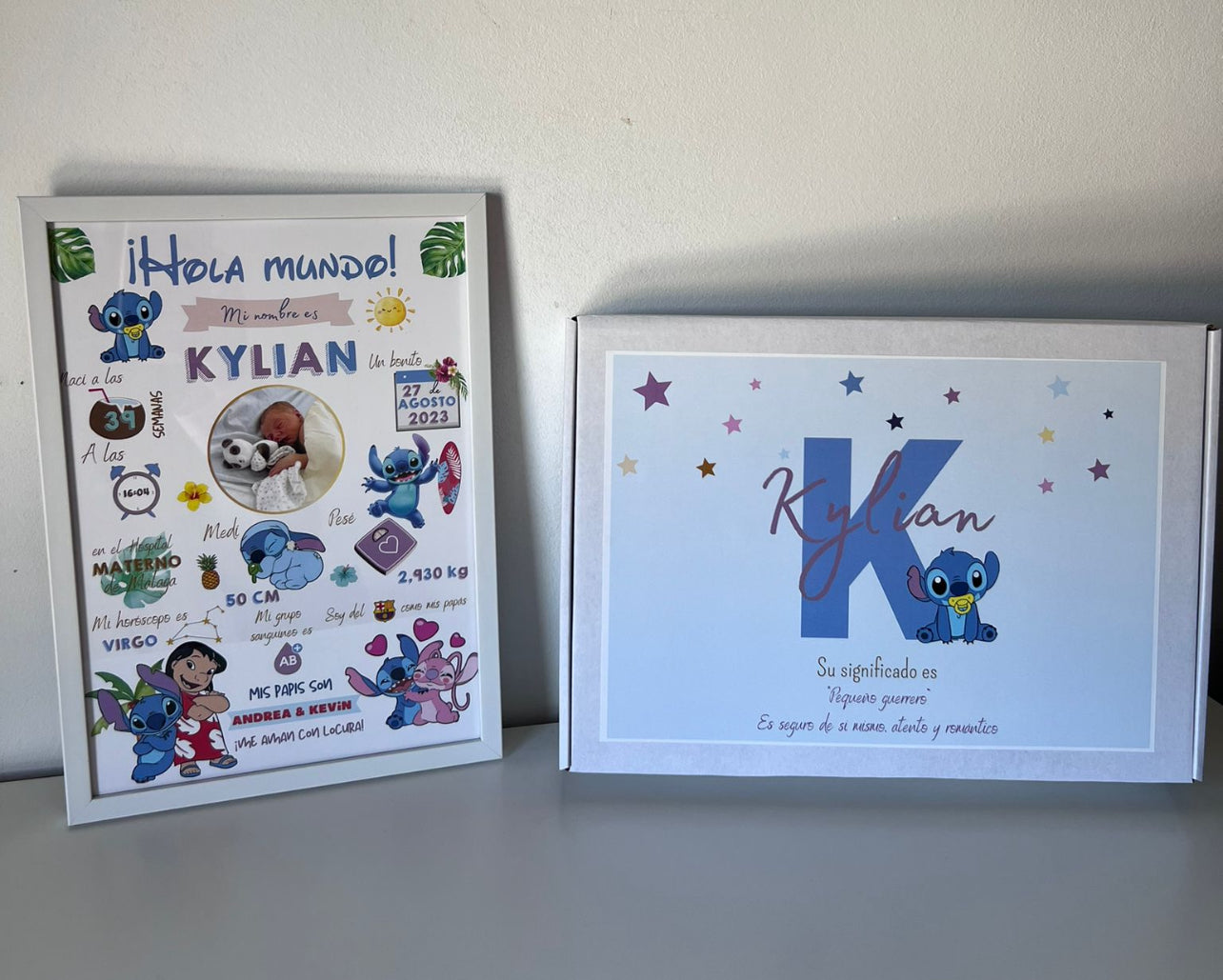 Lámina personalizada nacimiento bebé foto "Lilo & Stitch"