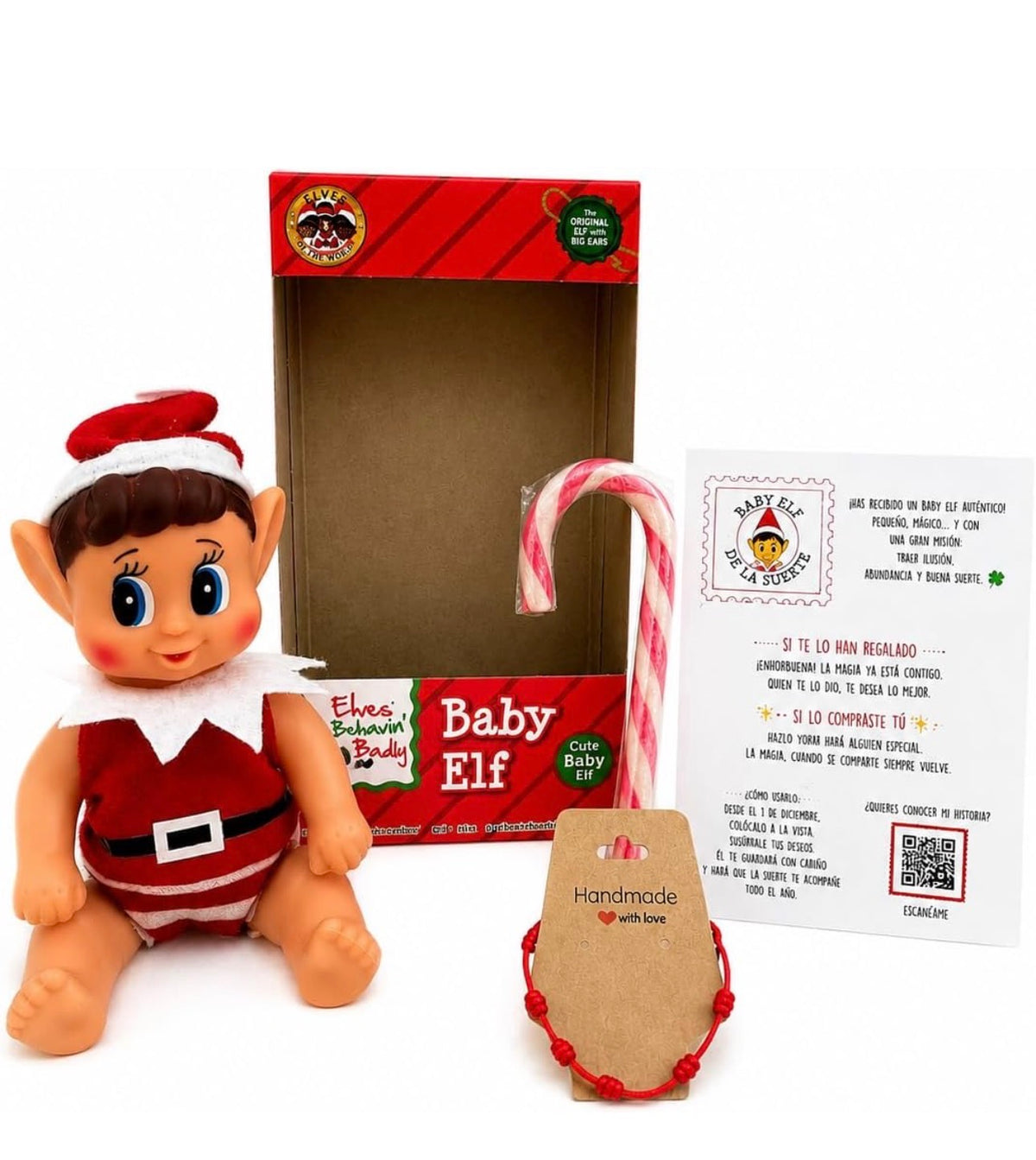 Mini Elfo de Navidad- Baby Elf Elves Behavin Badly 13cm- Elfo de la suerte