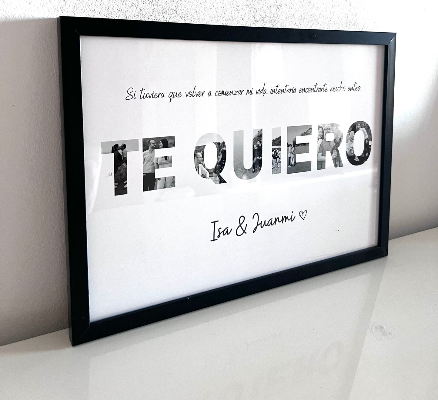 Lámina personalizada pareja fotos "Te quiero"