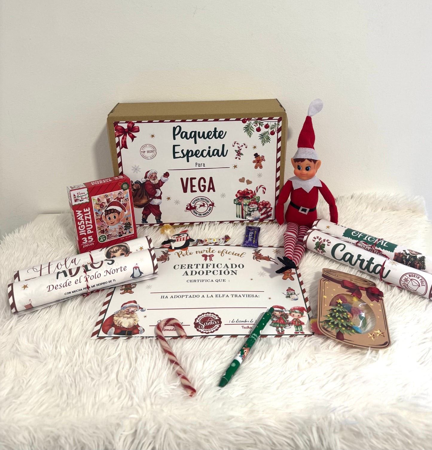 Pack Elfo Travieso+ Chucherias + Puzzle