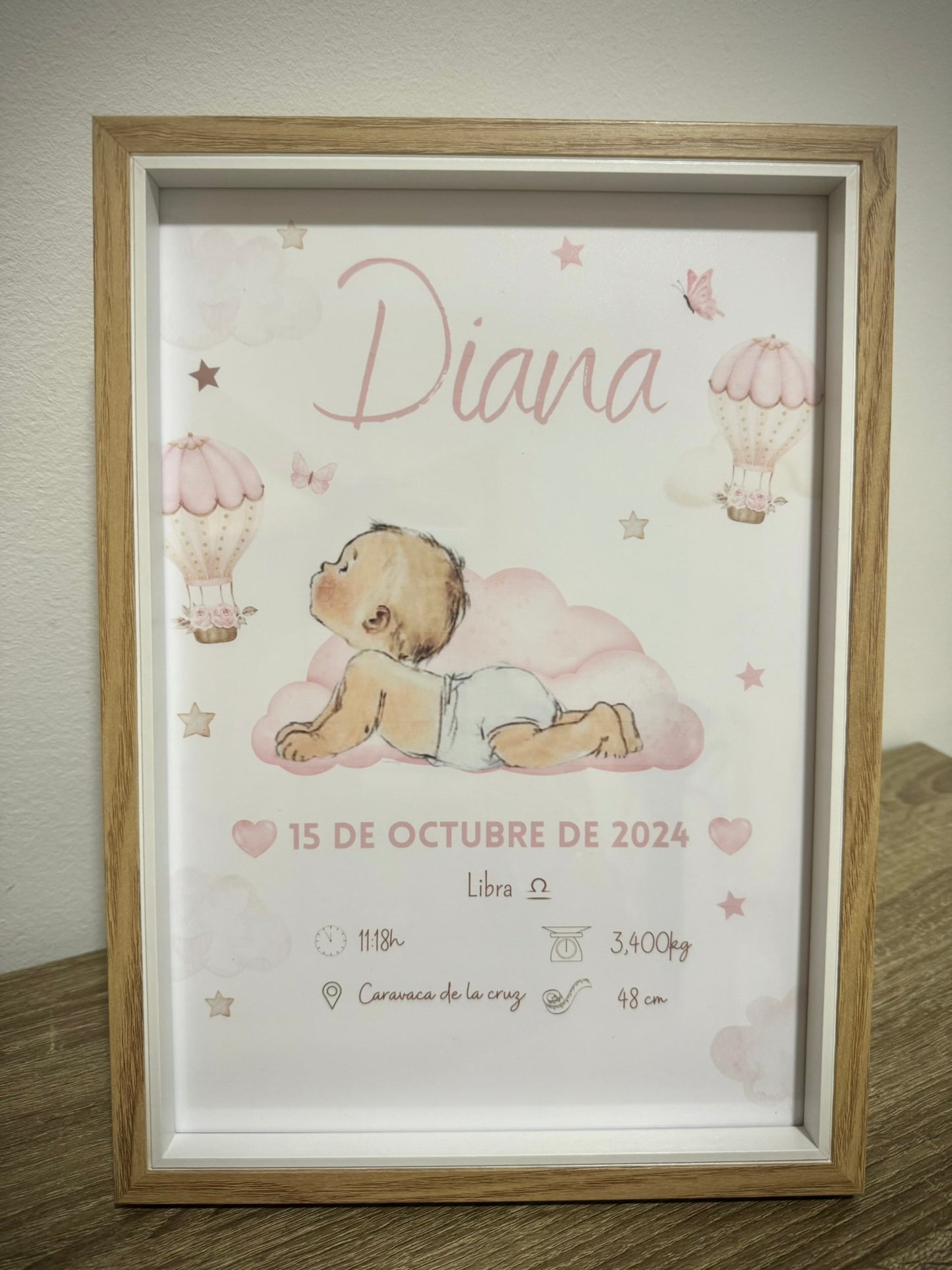 Lámina de nacimiento básica "Bebé niña"