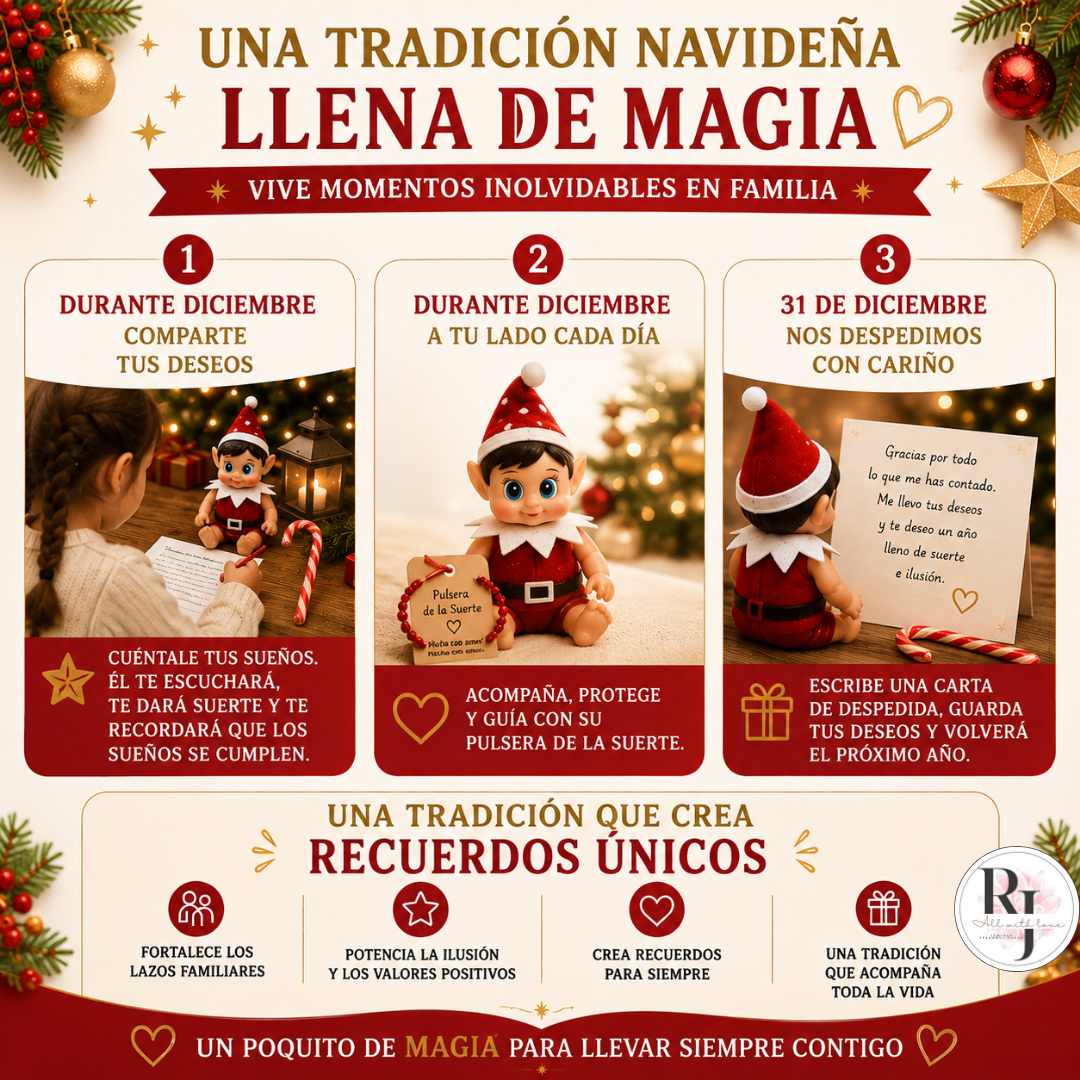 Mini Elfo de Navidad- Baby Elf Elves Behavin Badly 13cm- Elfo de la suerte