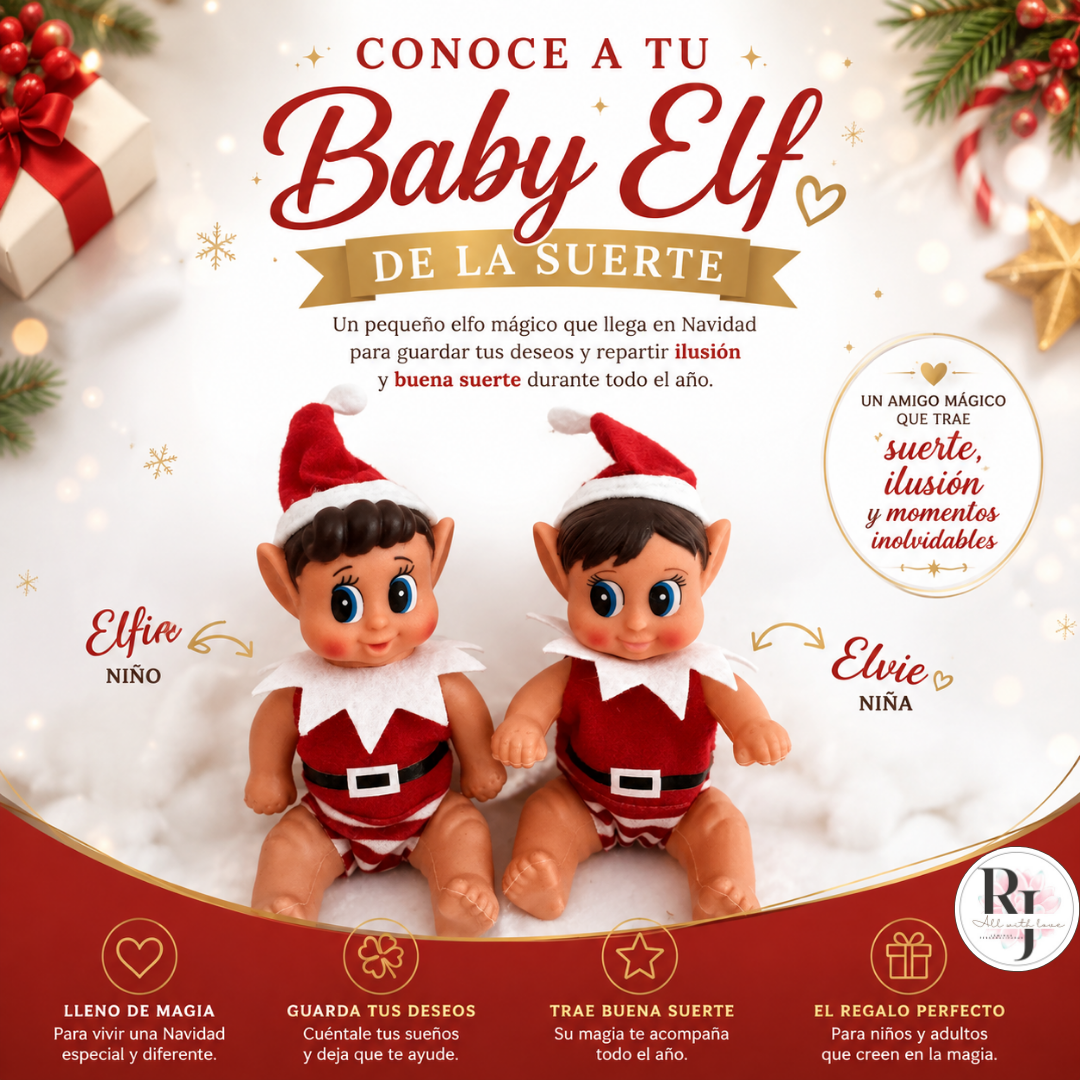 Mini Elfo de Navidad- Baby Elf Elves Behavin Badly 13cm- Elfo de la suerte