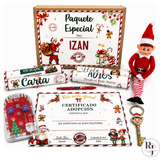 Pack Especial  Elfo Travieso Personalizado + Llave Mágica + Mini Pinball