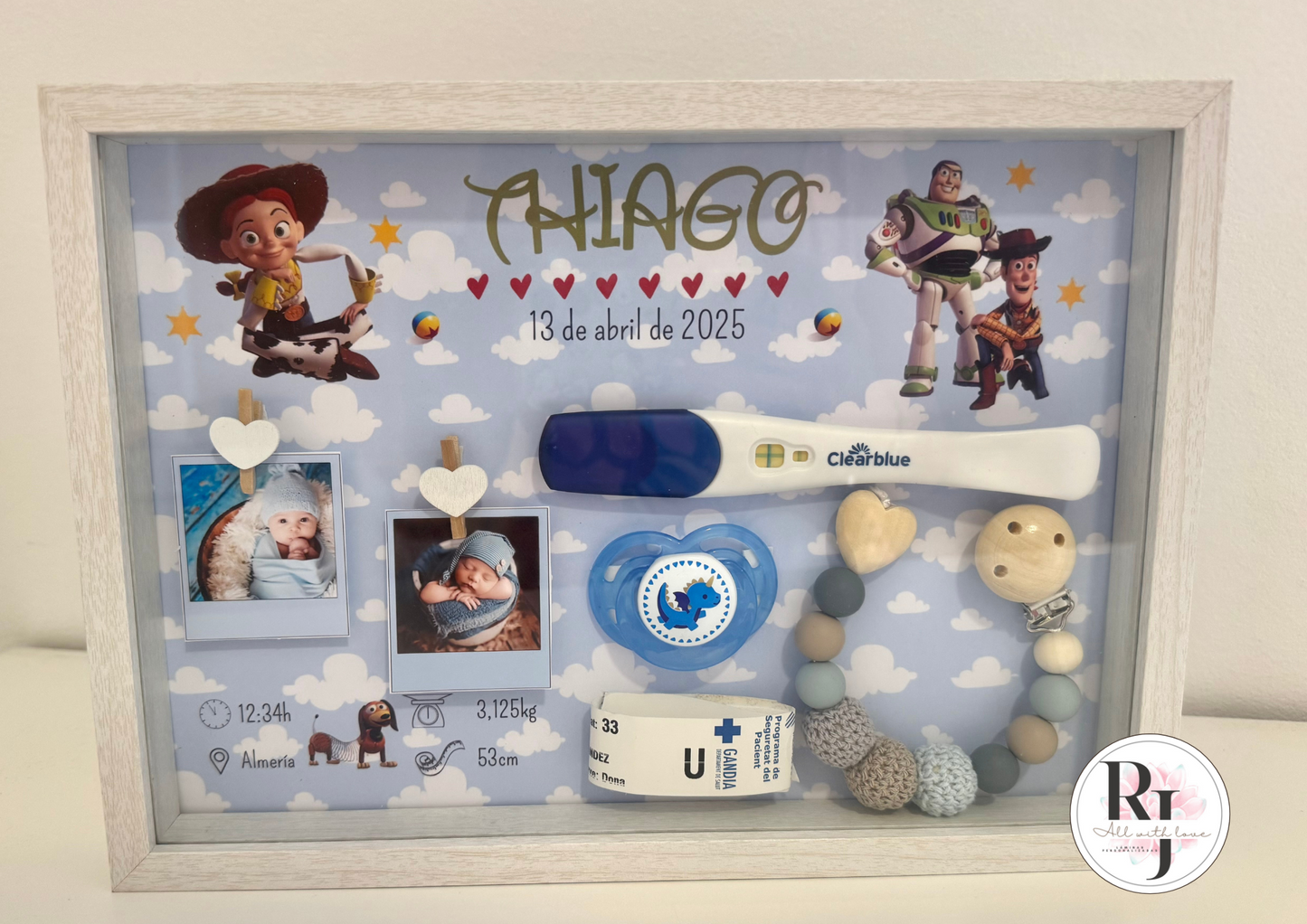 Guarda recuerdos nacimiento bebé recién nacido con diseño Toy story