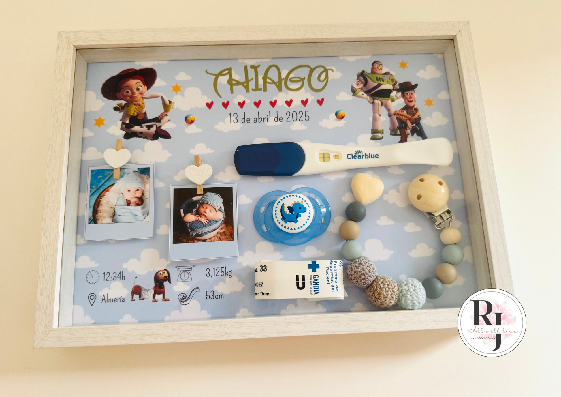 Guarda recuerdos nacimiento bebé recién nacido con diseño Toy story