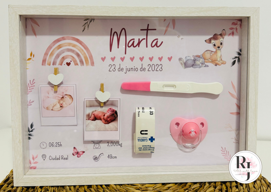 Guarda recuerdos nacimiento bebé recién nacido Bambi arco iris