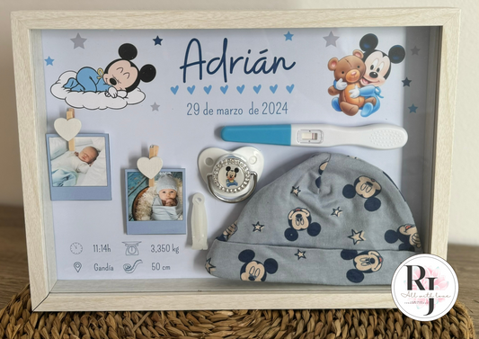 Guarda recuerdos nacimiento bebé recién nacido Mickie