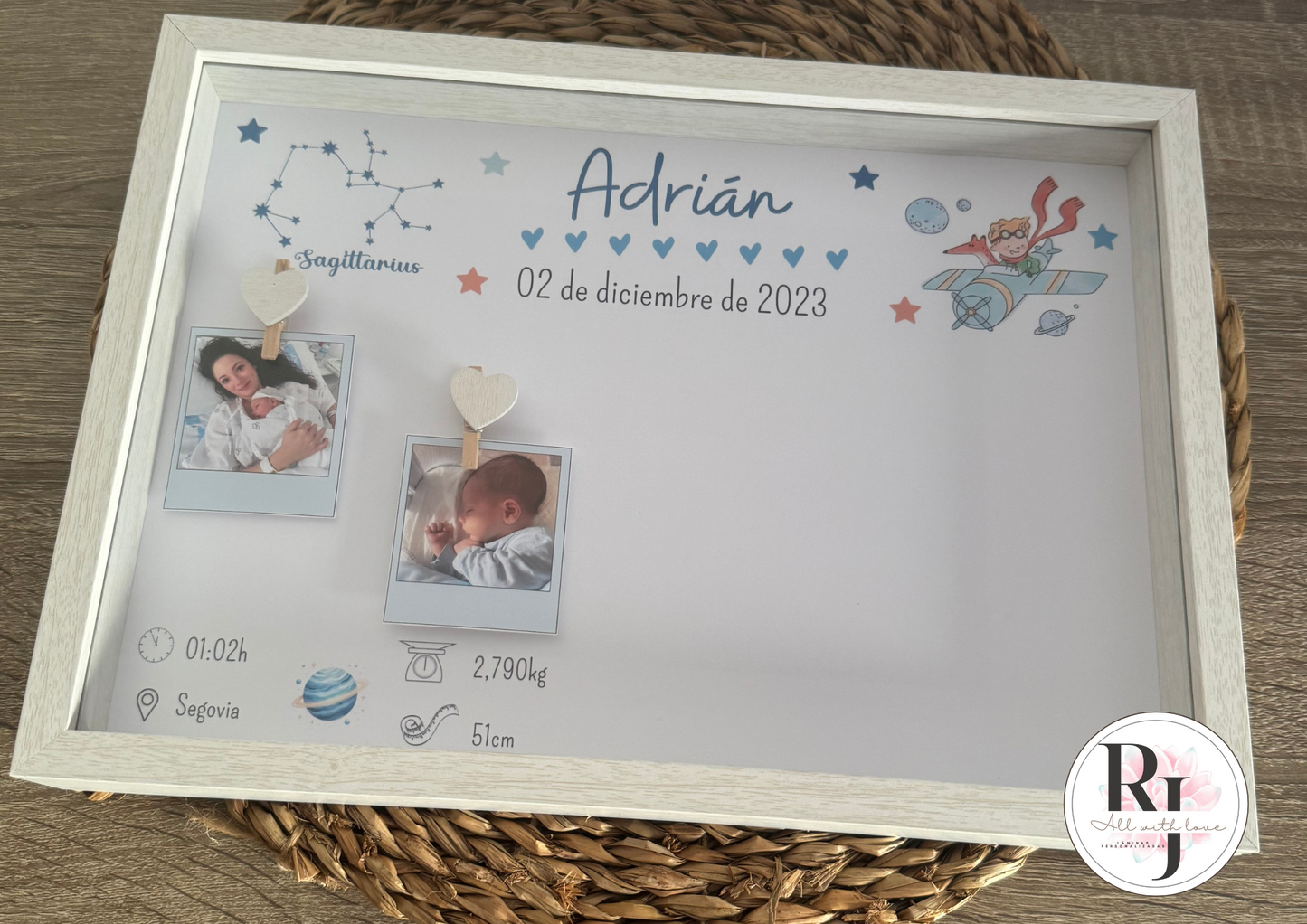 Guarda recuerdos nacimiento bebé recién nacido El principito