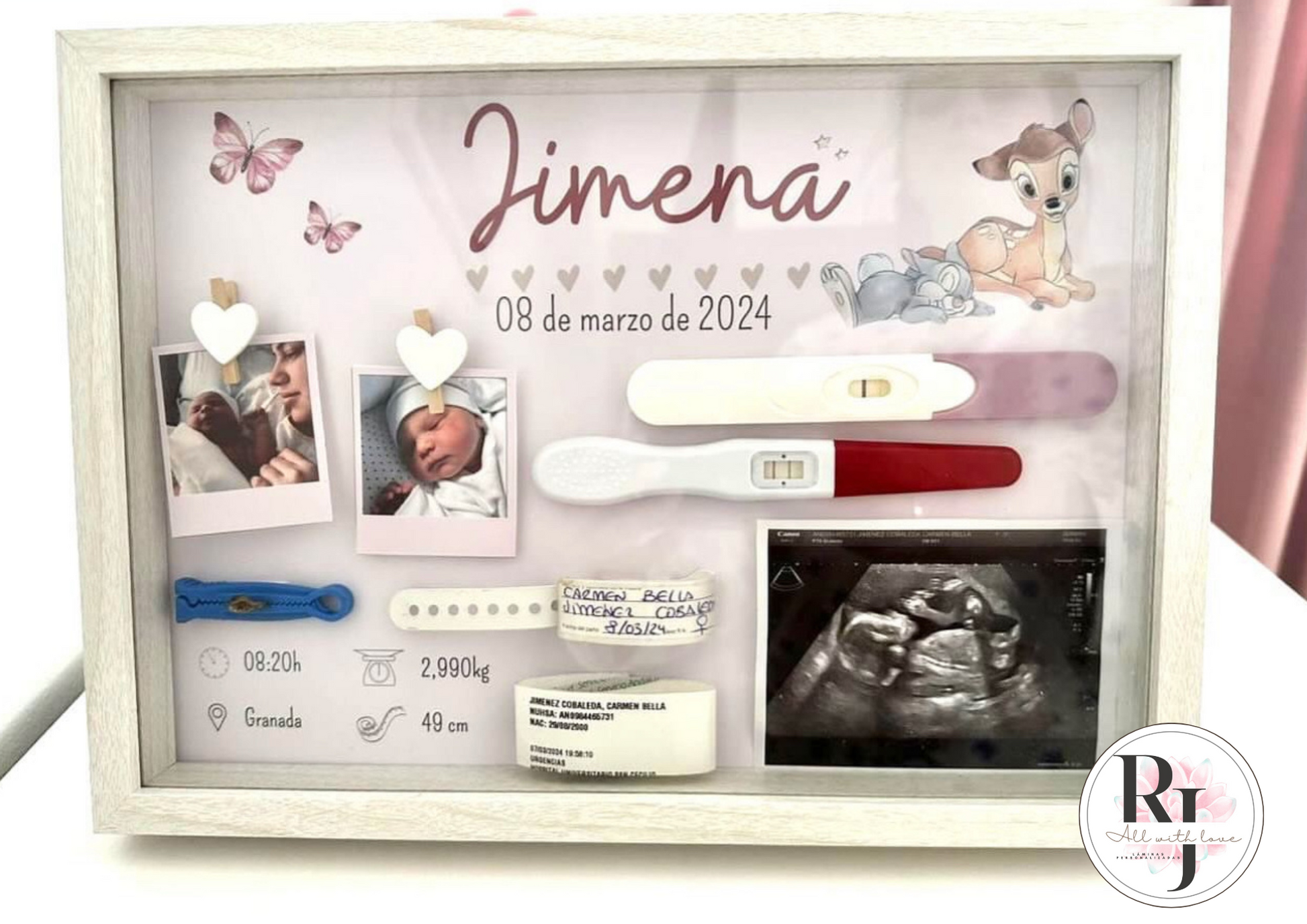 Guarda recuerdos nacimiento bebé recién nacido Bambi