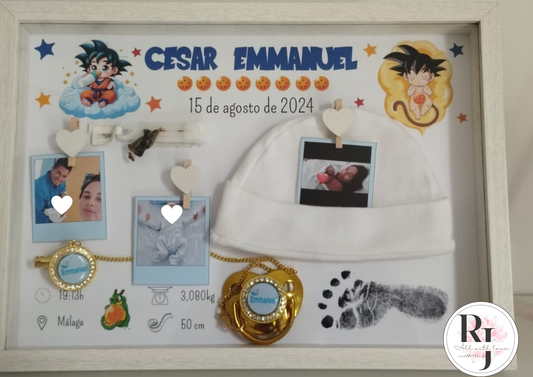 Guarda recuerdos nacimiento bebé recién nacido Goku Dragon Ball