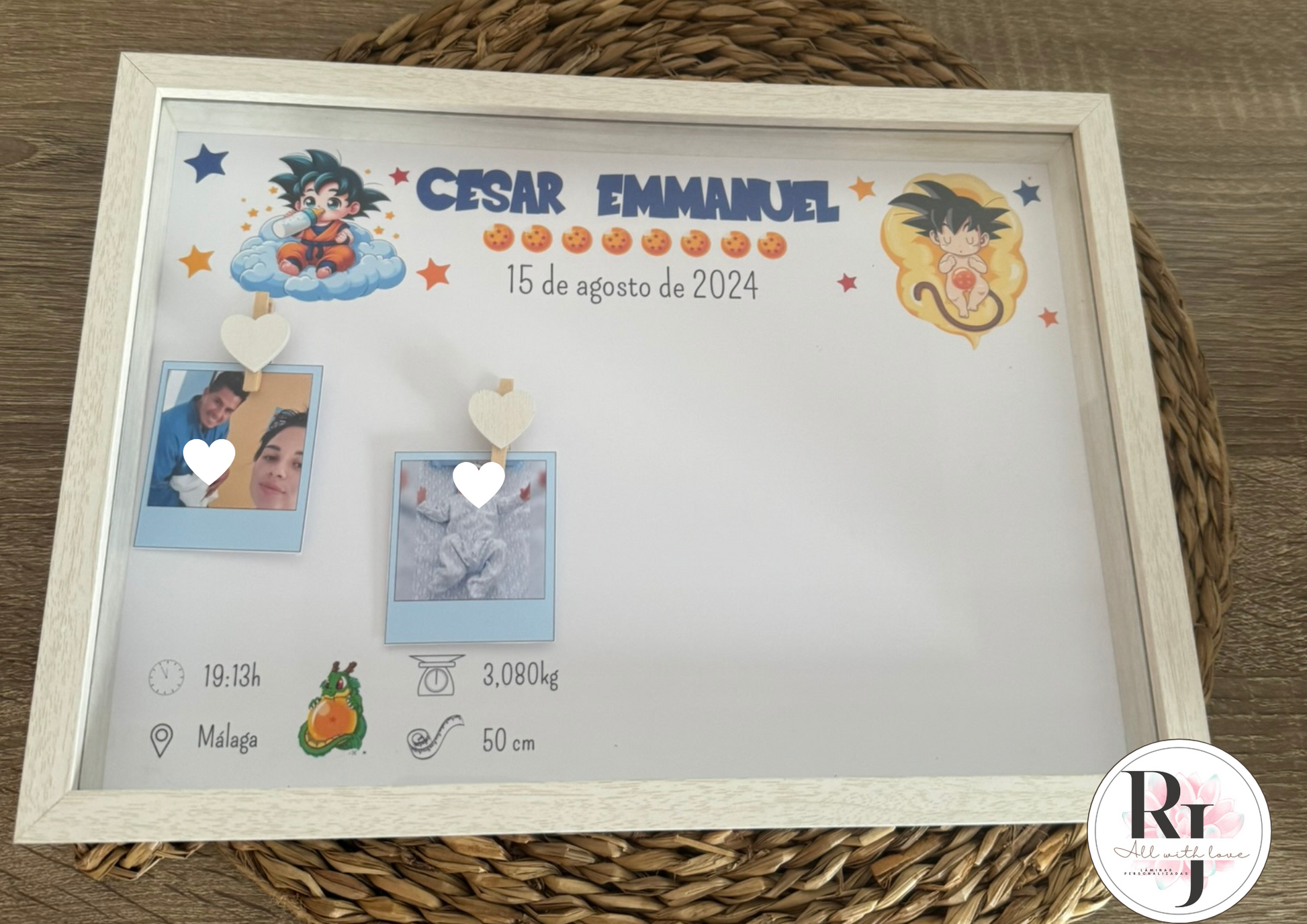 Guarda recuerdos nacimiento bebé recién nacido Goku Dragon Ball