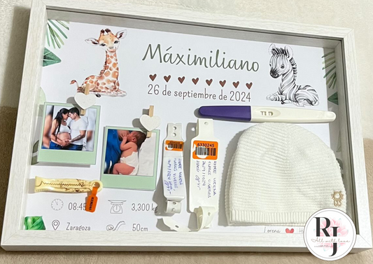 Guarda recuerdos nacimiento bebé recién nacido safari