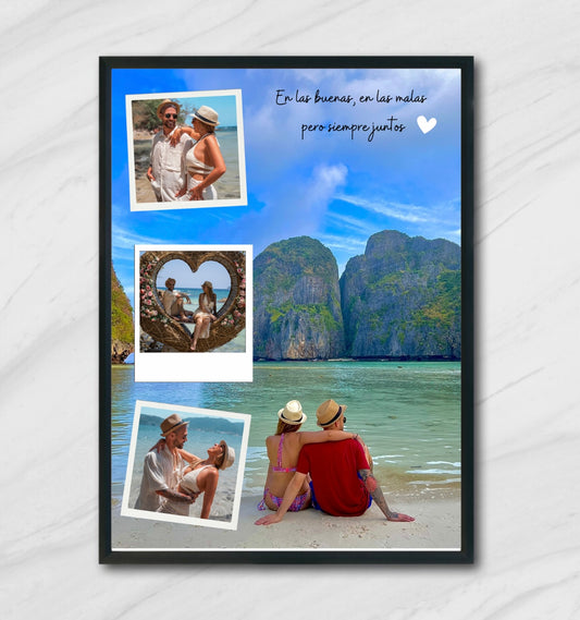 Lámina personalizada pareja fotos