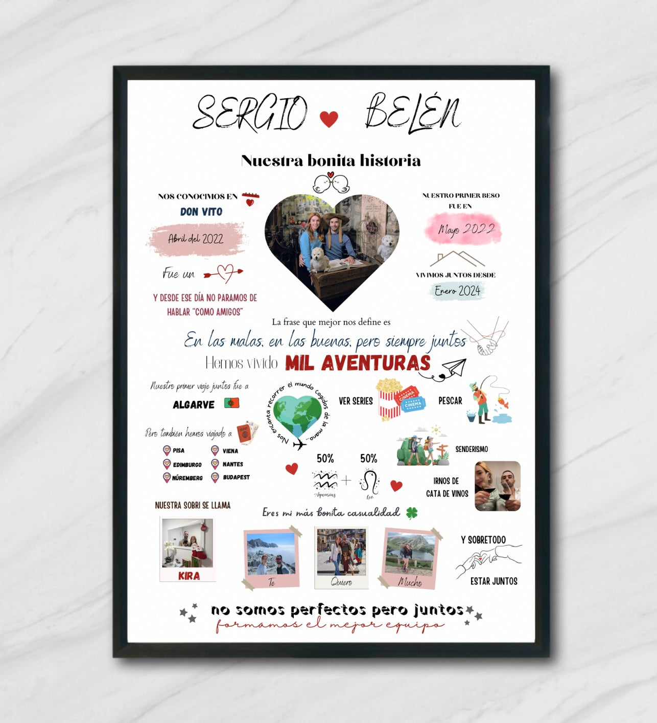Lámina personalizada pareja  "Nuestra historia de amor"