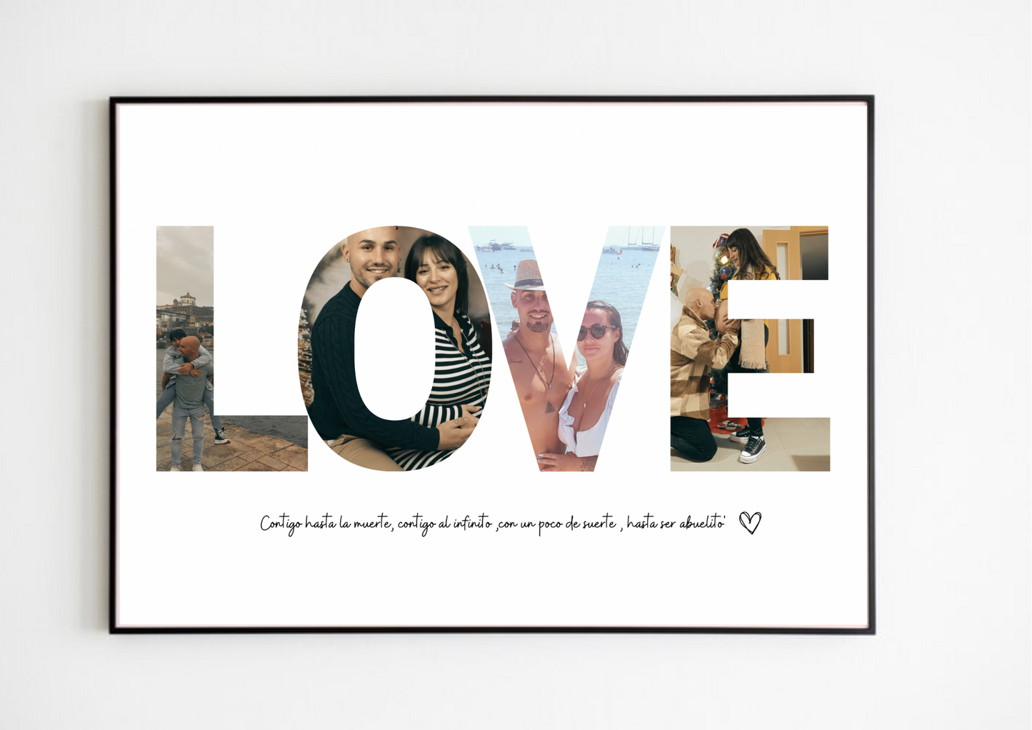 Lámina personalizada pareja fotos "Te quiero"
