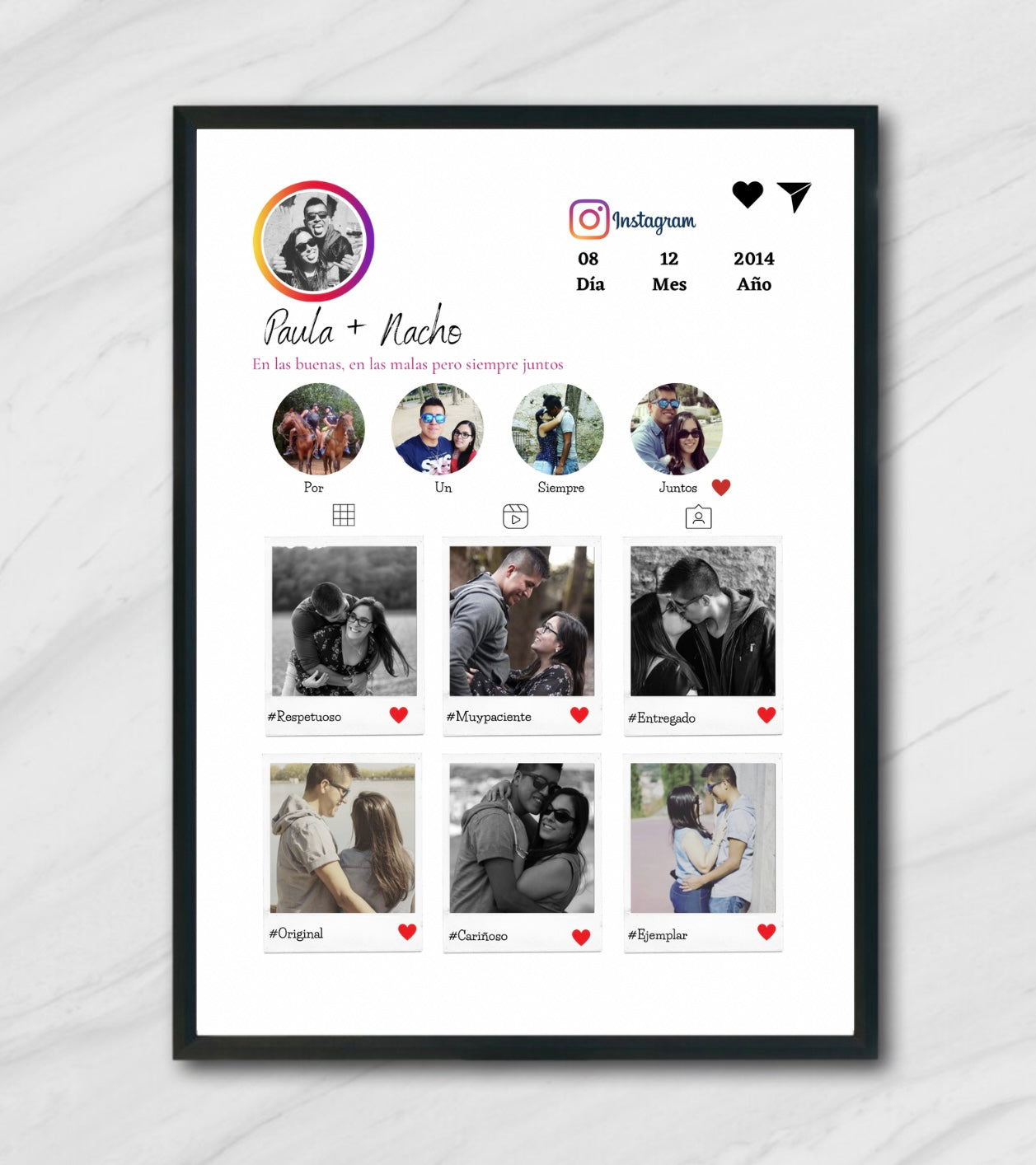 Lámina personalizada  pareja  "Instagram"