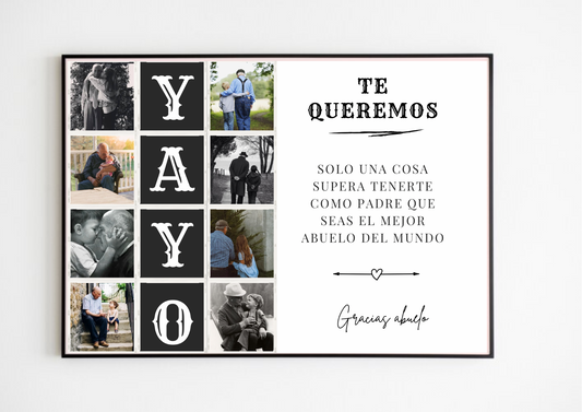 Lámina personalizada "Yayo te queremos"