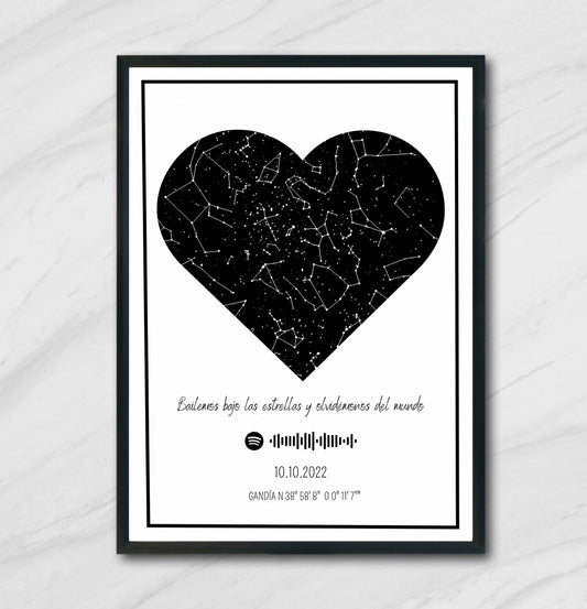 Lámina personalizada pareja  "Mapa estelar"